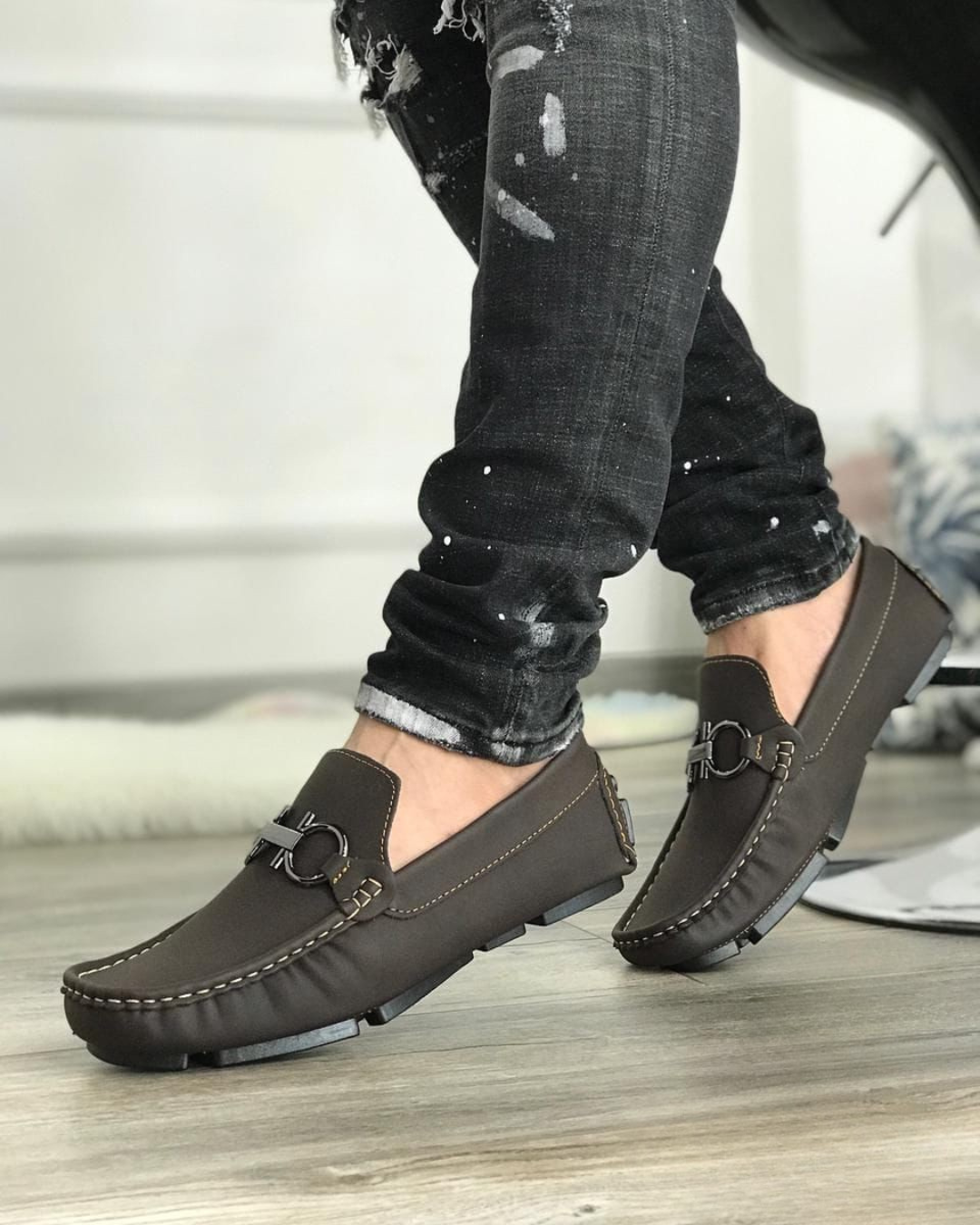 Mocasin Ferragamo gamuza calzado casual