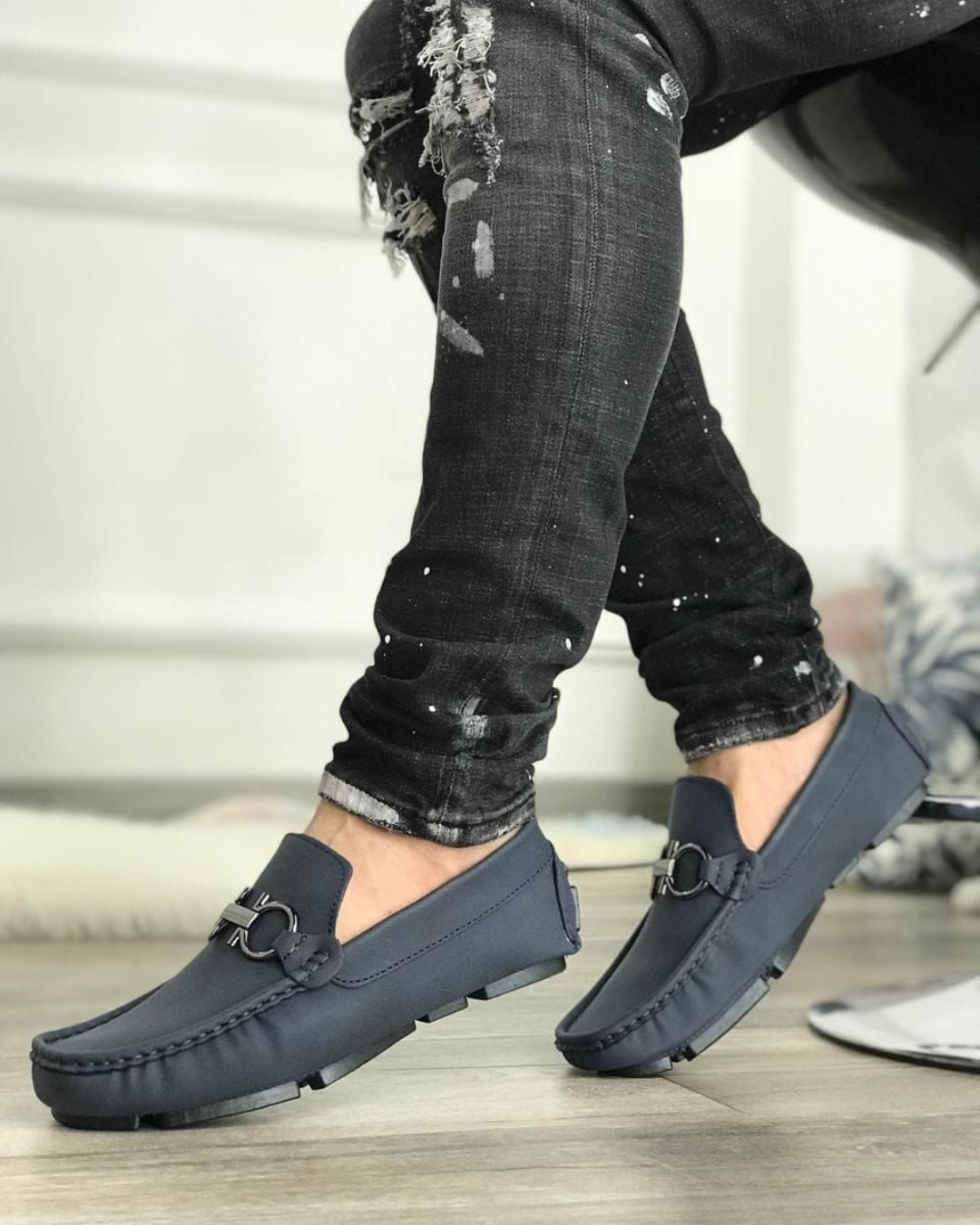 Mocasin Ferragamo gamuza calzado casual
