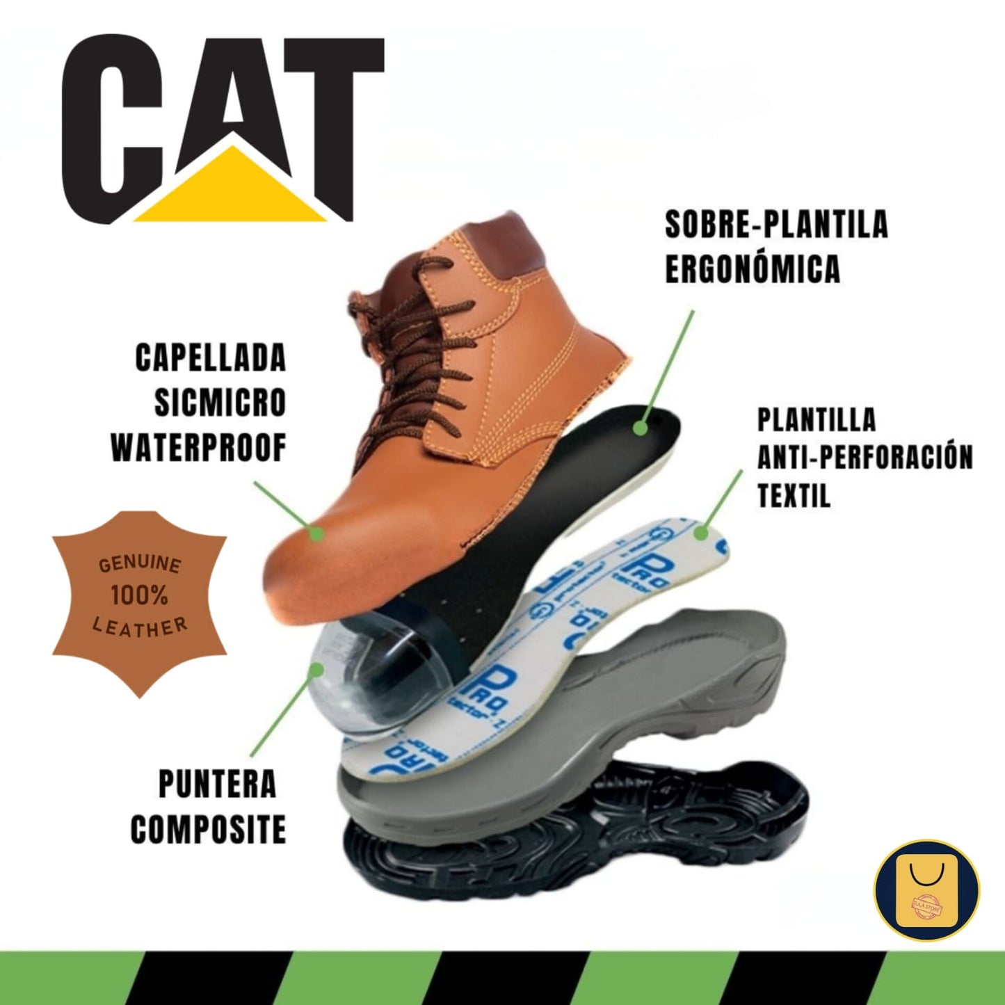 BOTA CAT SEGURIDAD ANTIPERFORACION