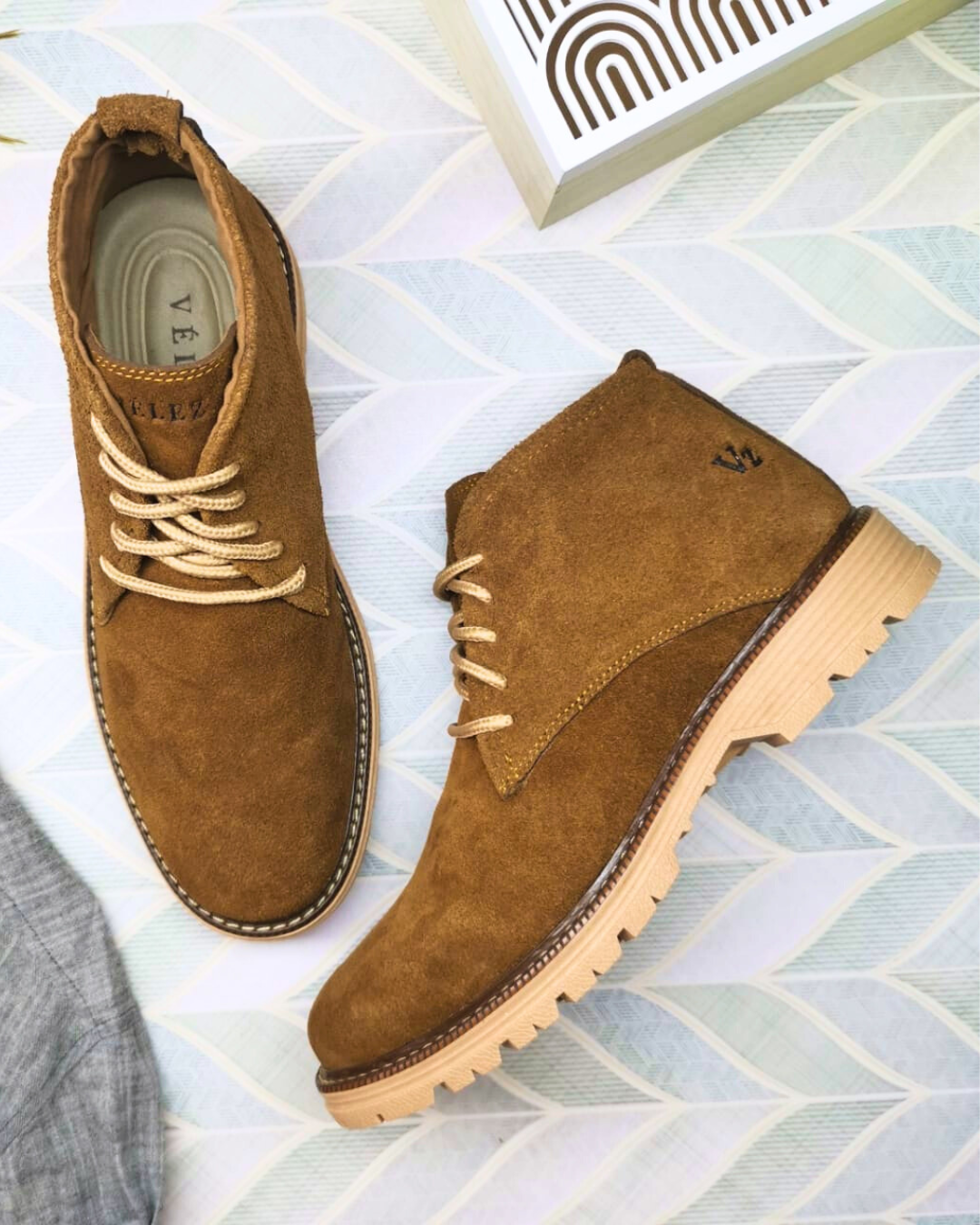 BOTIN VELEZ CUERO GENUINO CARNAZA + CAJA