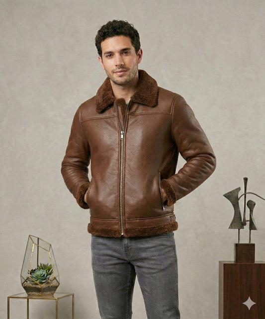 Chaqueta cuero textil ovejera T21B