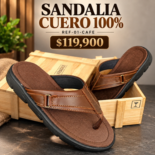 SANDALIAS EN CUERO PARA HOMBRE