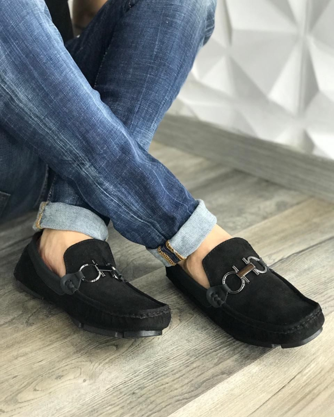 Mocasin Ferragamo gamuza calzado casual