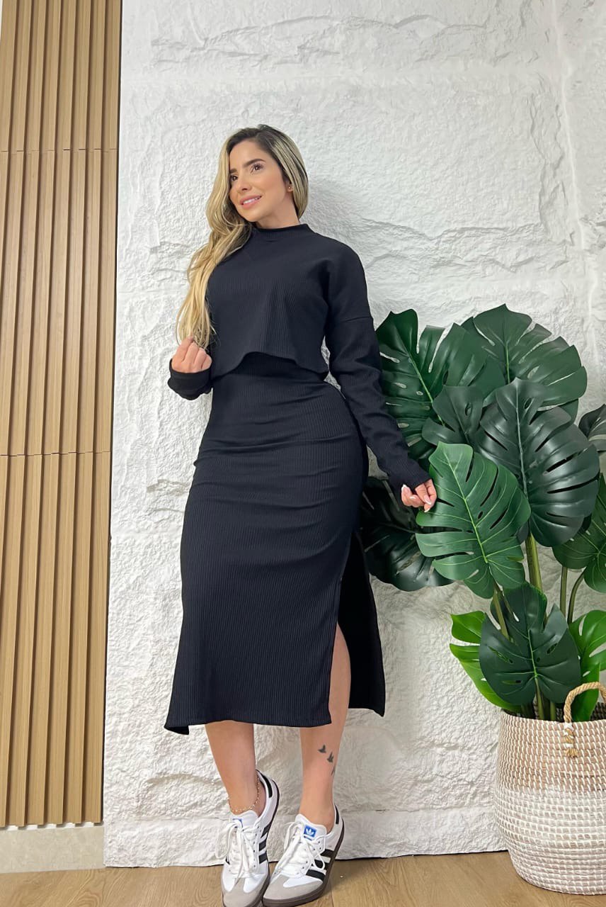 Vestido buso rib