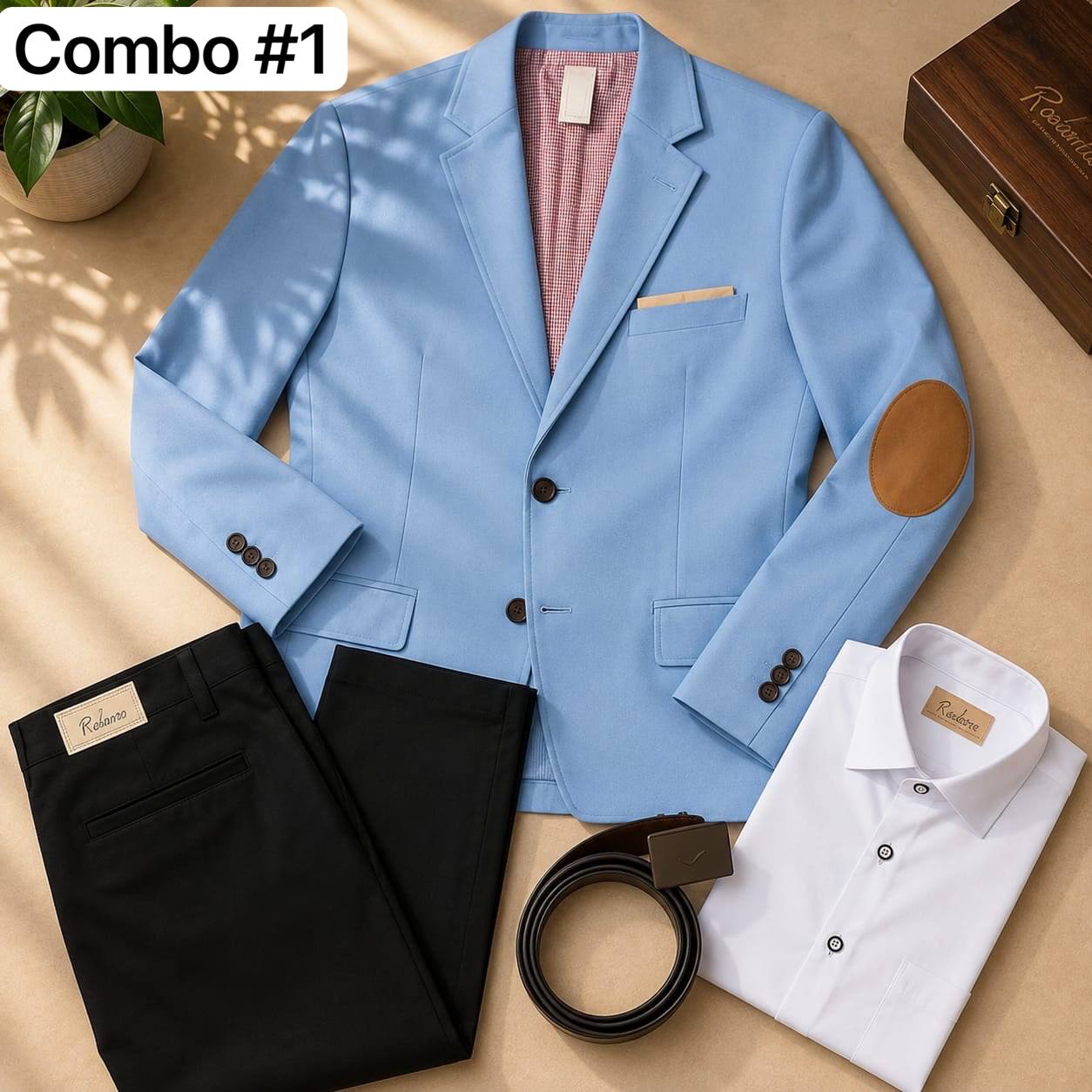 Blazer, camisa,correa y pantalon H58-B