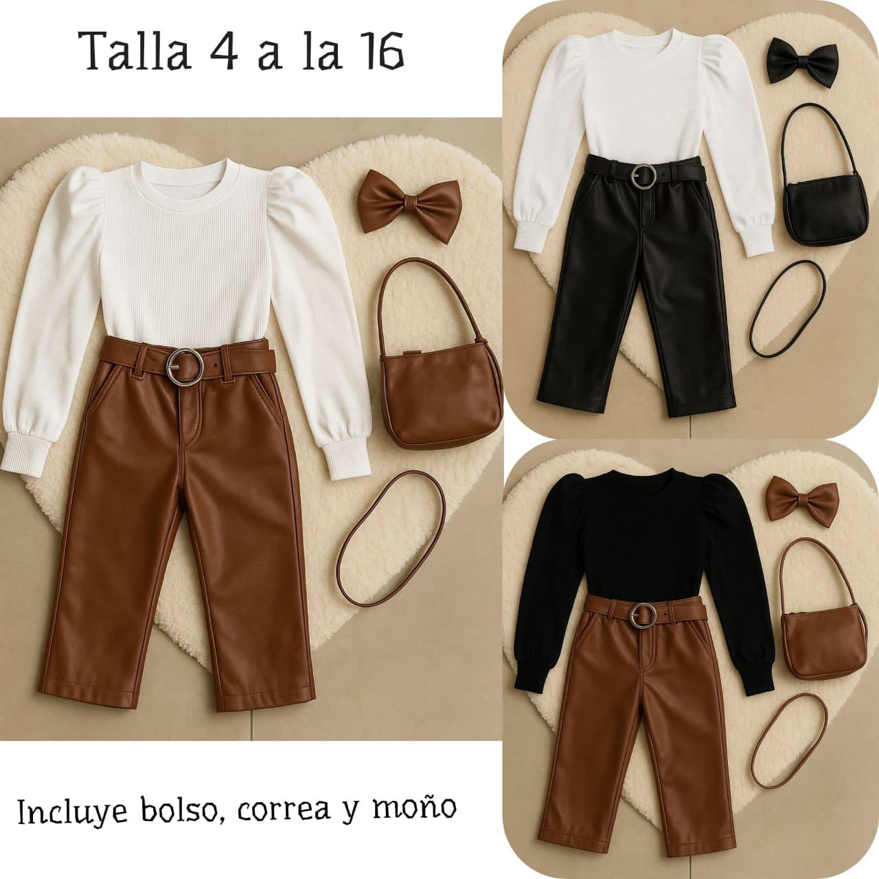 Conjunto pantalón buso y moño italiana