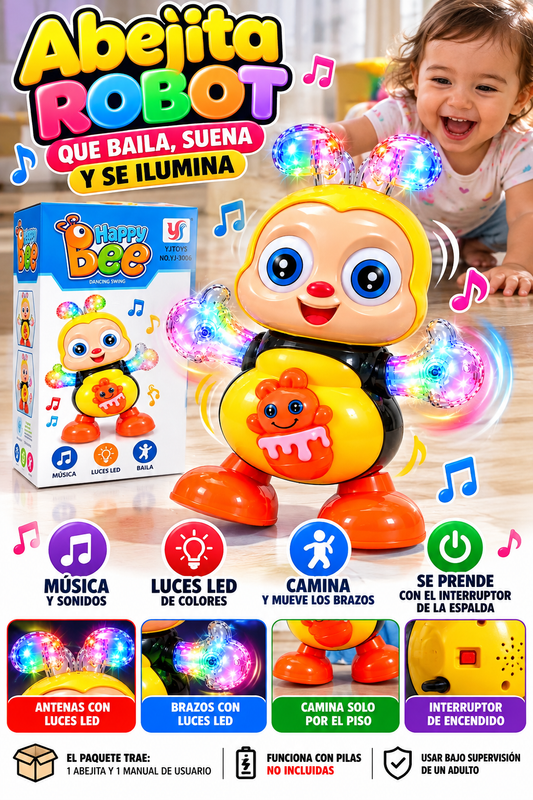 ABEJITA ROBOT BAILARINA LUCES Y MÚSICA