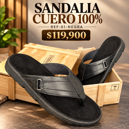 SANDALIAS EN CUERO PARA HOMBRE