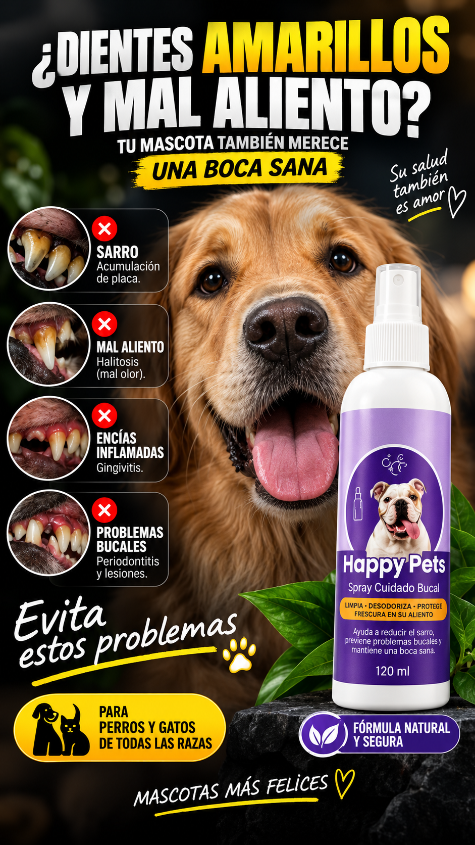 HAPPY PETS ENJUEGUE BUCAL MASCOTAS