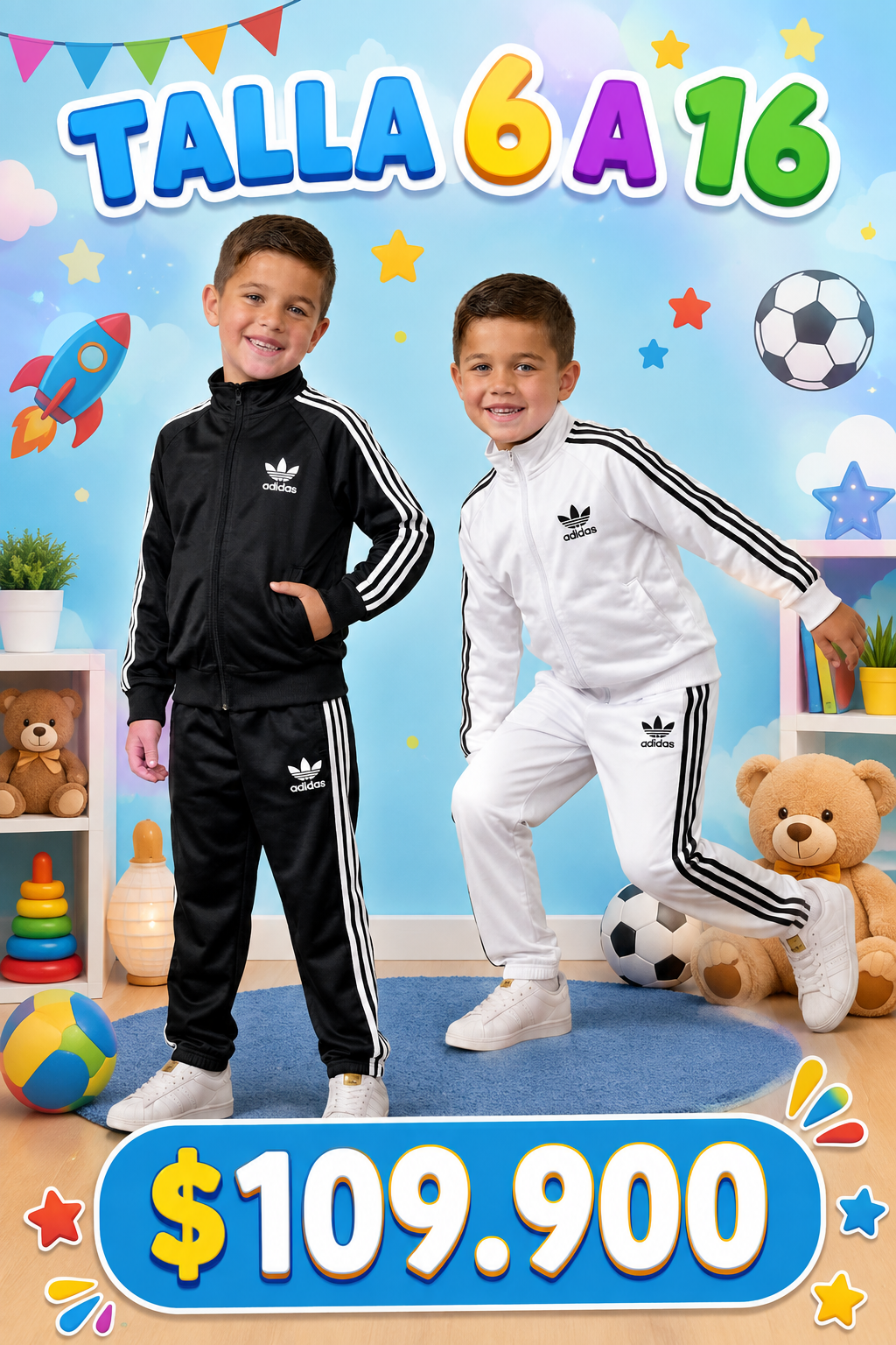 Conjunto de Sudadera Adidas de niño T9-1