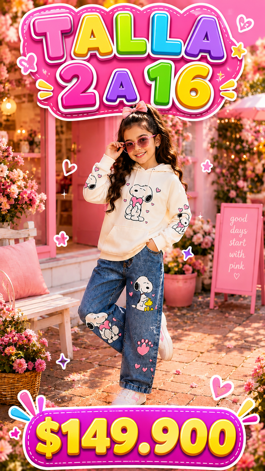 Conjunto jeans y buso Kids snoopy