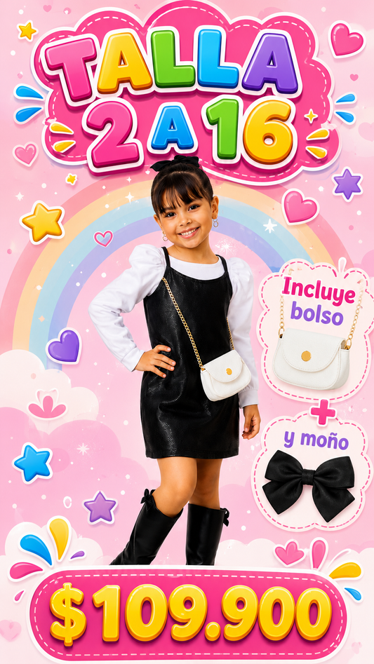 Set buso y vestido Rockera