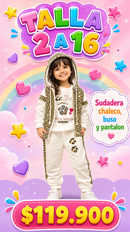 Sudadera chaleco,buso,pantalon kidsprint