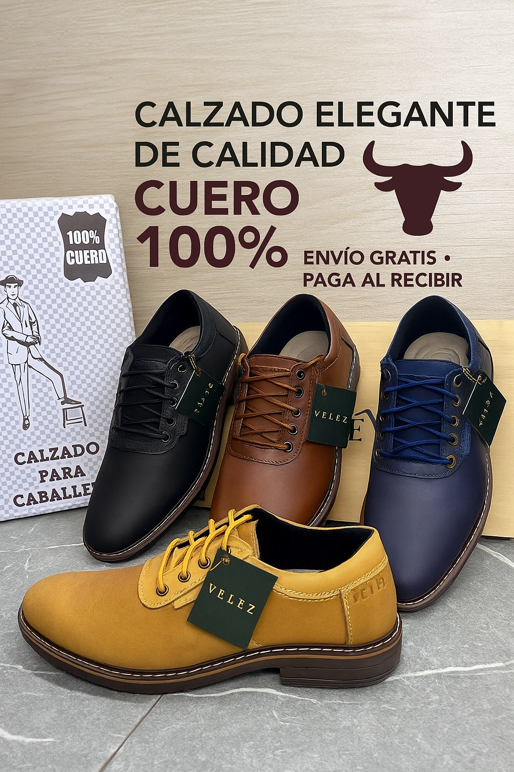 ZAPATO CASUAL VELEZ - CUERO GENUINO