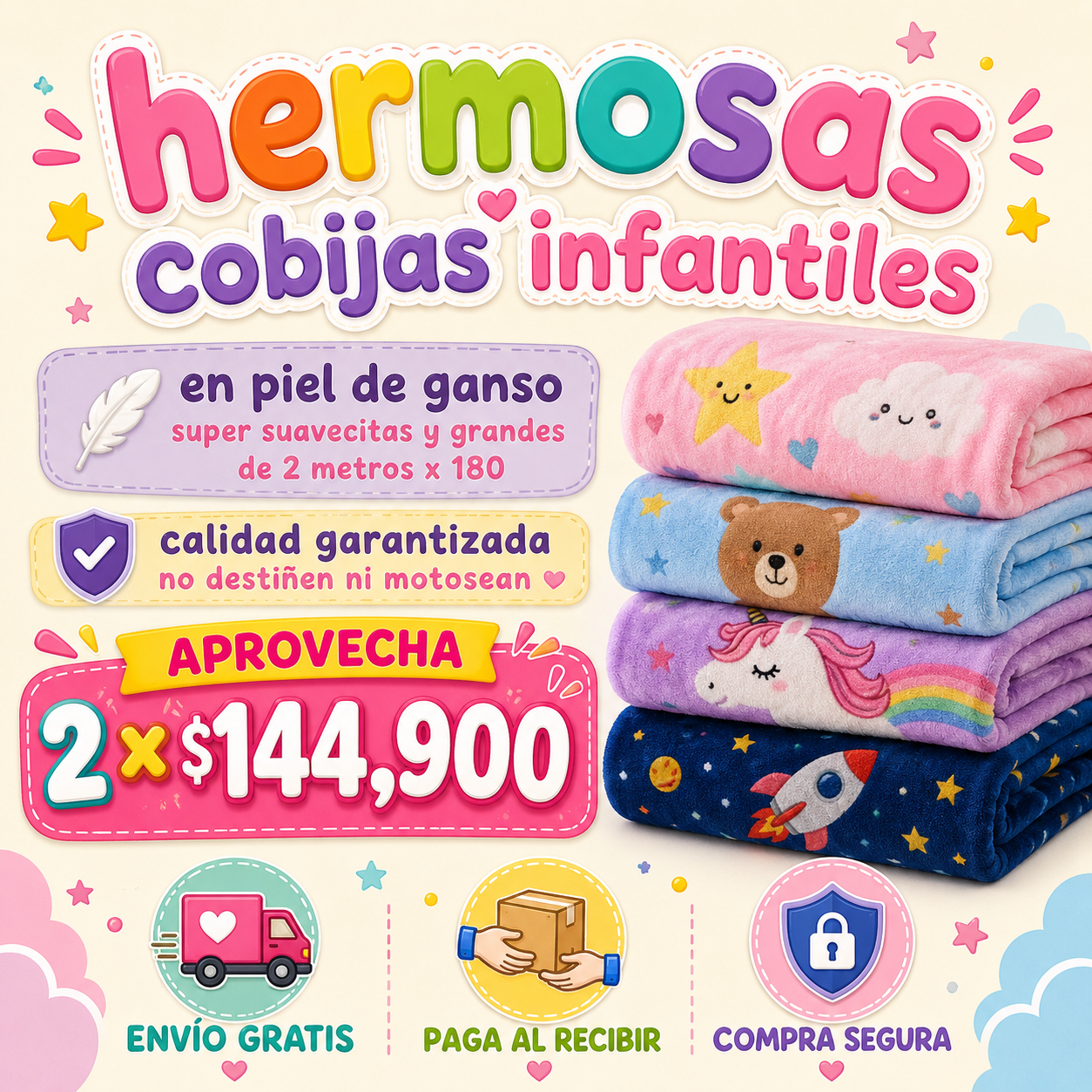 HERMOSAS COBIJAS INFANTILES