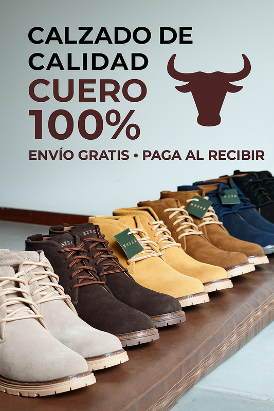 BOTIN VELEZ CUERO GENUINO CARNAZA + CAJA