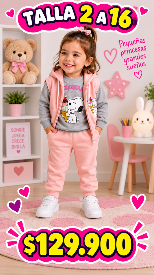 Sudaderachaleco,buso y pantalon Kids-5