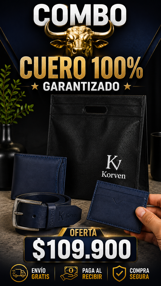 Duo KORVEN Correa y Billetera Cuero TULA