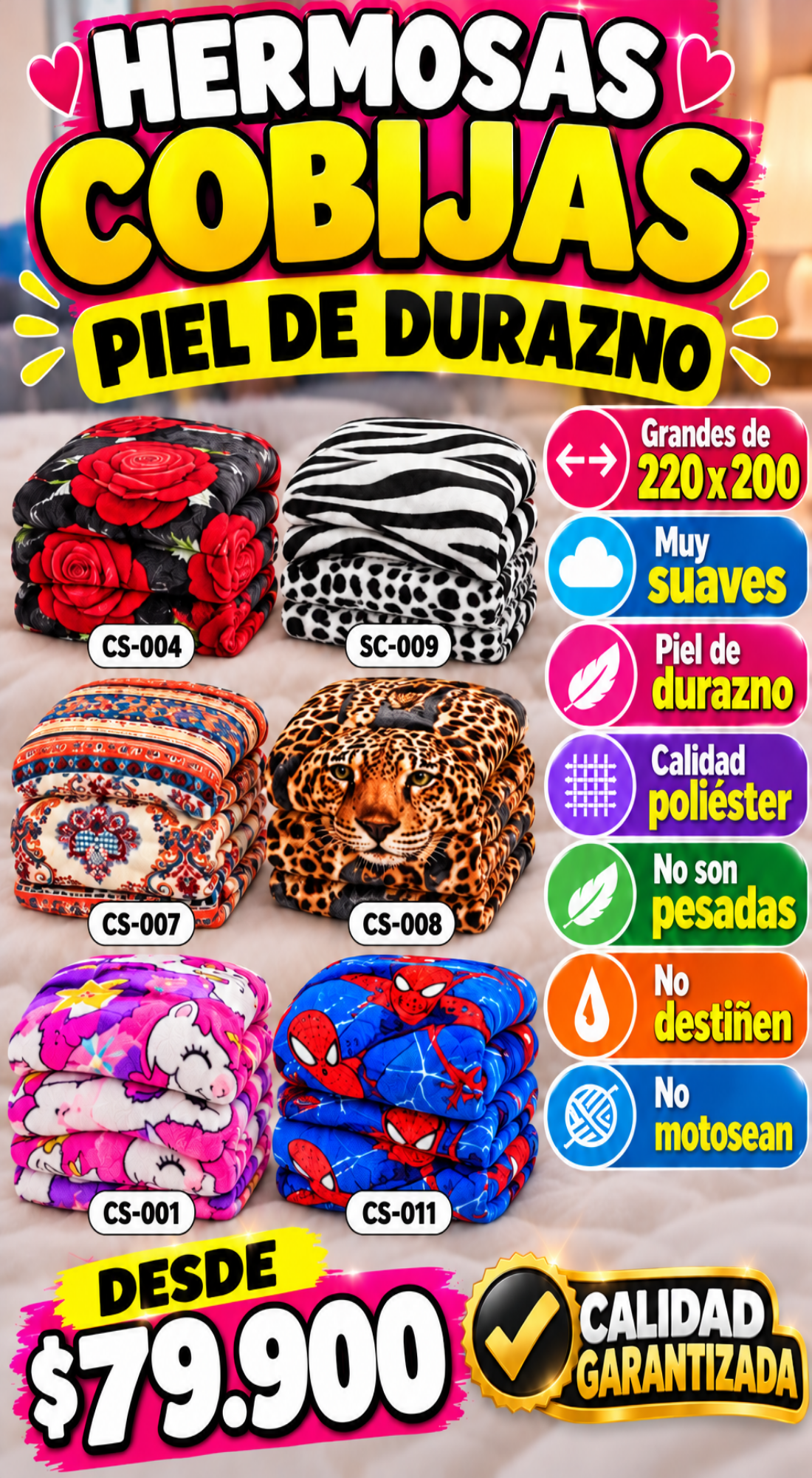 Cobijas Piel de Durazno
