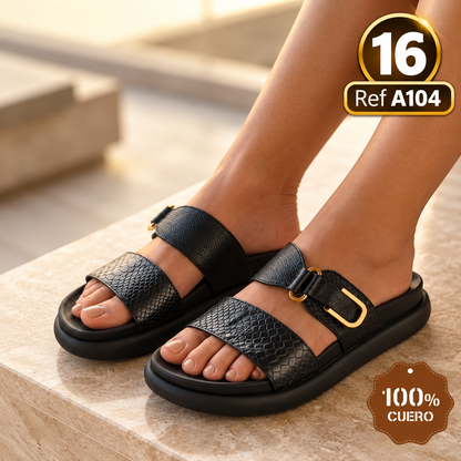 SANDALIAS EN CUERO PARA DAMA