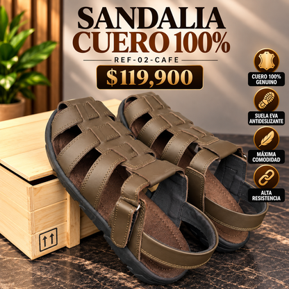 SANDALIAS EN CUERO PARA HOMBRE