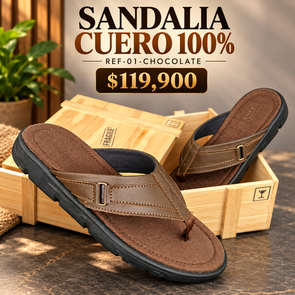 SANDALIAS EN CUERO PARA HOMBRE