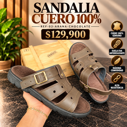 SANDALIAS EN CUERO PARA HOMBRE