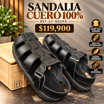 SANDALIAS EN CUERO PARA HOMBRE
